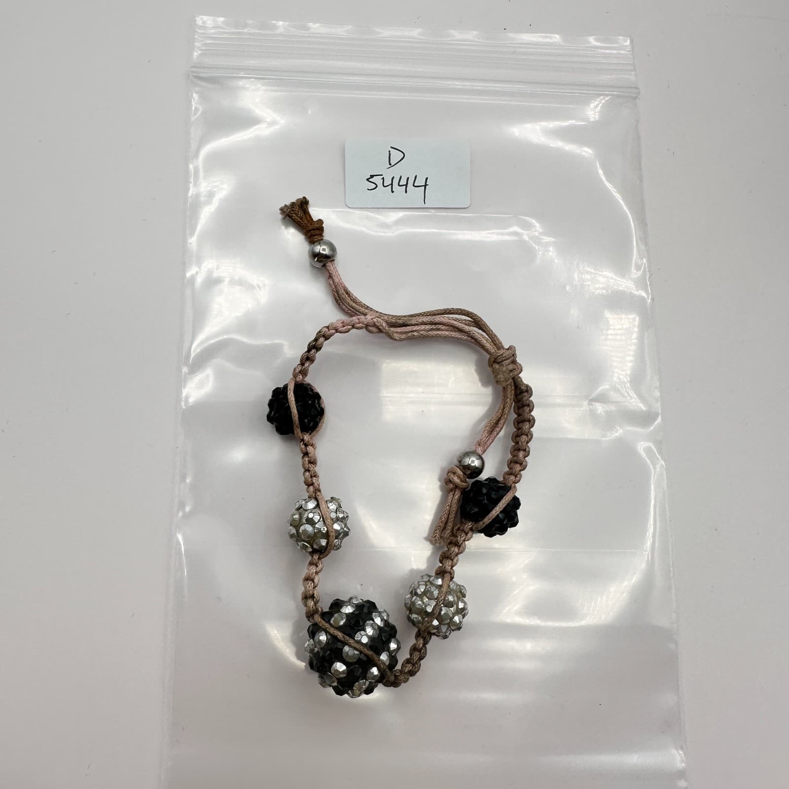 Vintage Y2K Shamballa Macrame Bracelet Rhinestone Disco Ball Beaded Jewelry Boho - Thumbnail 10