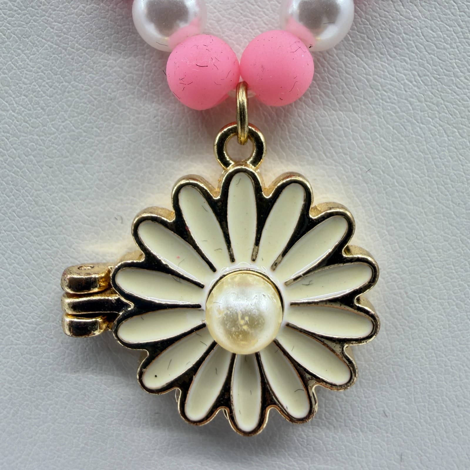 Pastel Bead Daisy Locket Necklace Colorful Cottagecore Boho Festival Jewelry - Thumbnail 5