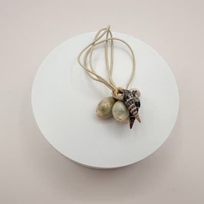 Vintage Y2K Real Cowrie Auger Shell Hair Tie Ponytail Holder Women's Accessory - Thumbnail 3