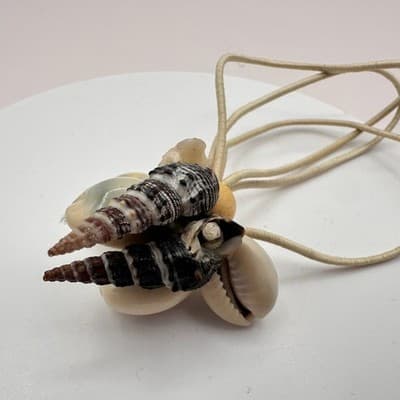 Vintage Y2K Real Cowrie Auger Shell Hair Tie Ponytail Holder Women's Accessory - Thumbnail 6