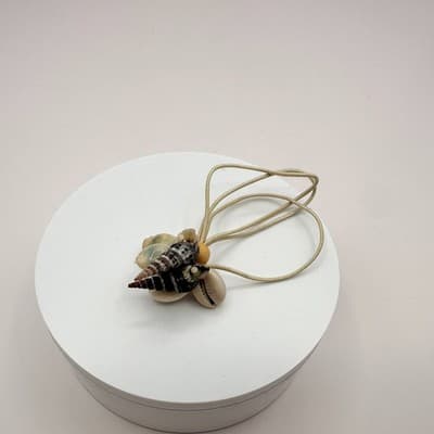 Vintage Y2K Real Cowrie Auger Shell Hair Tie Ponytail Holder Women's Accessory - Thumbnail 7