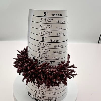 Vintage Y2K Maroon Seed Beaded Cluster Fringe Bracelet Statement Boho Jewelry - Thumbnail 6