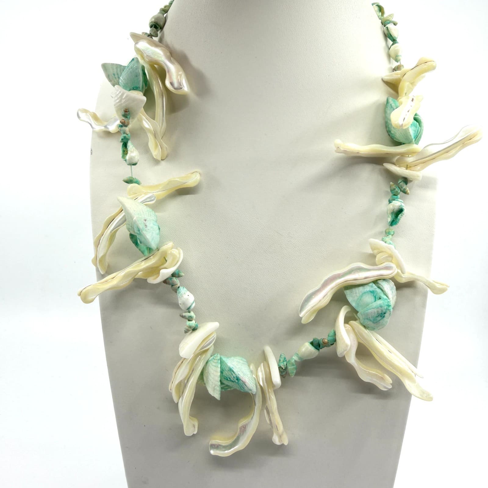 Coastal Seashell Statement Necklace Beachy Boho Layering Unique Vacation Jewelry - Thumbnail 2