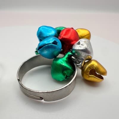 Vintage 90s Jingle Bell Rings Set Silver-tone Women's Classic Fashion Jewelry - Thumbnail 7