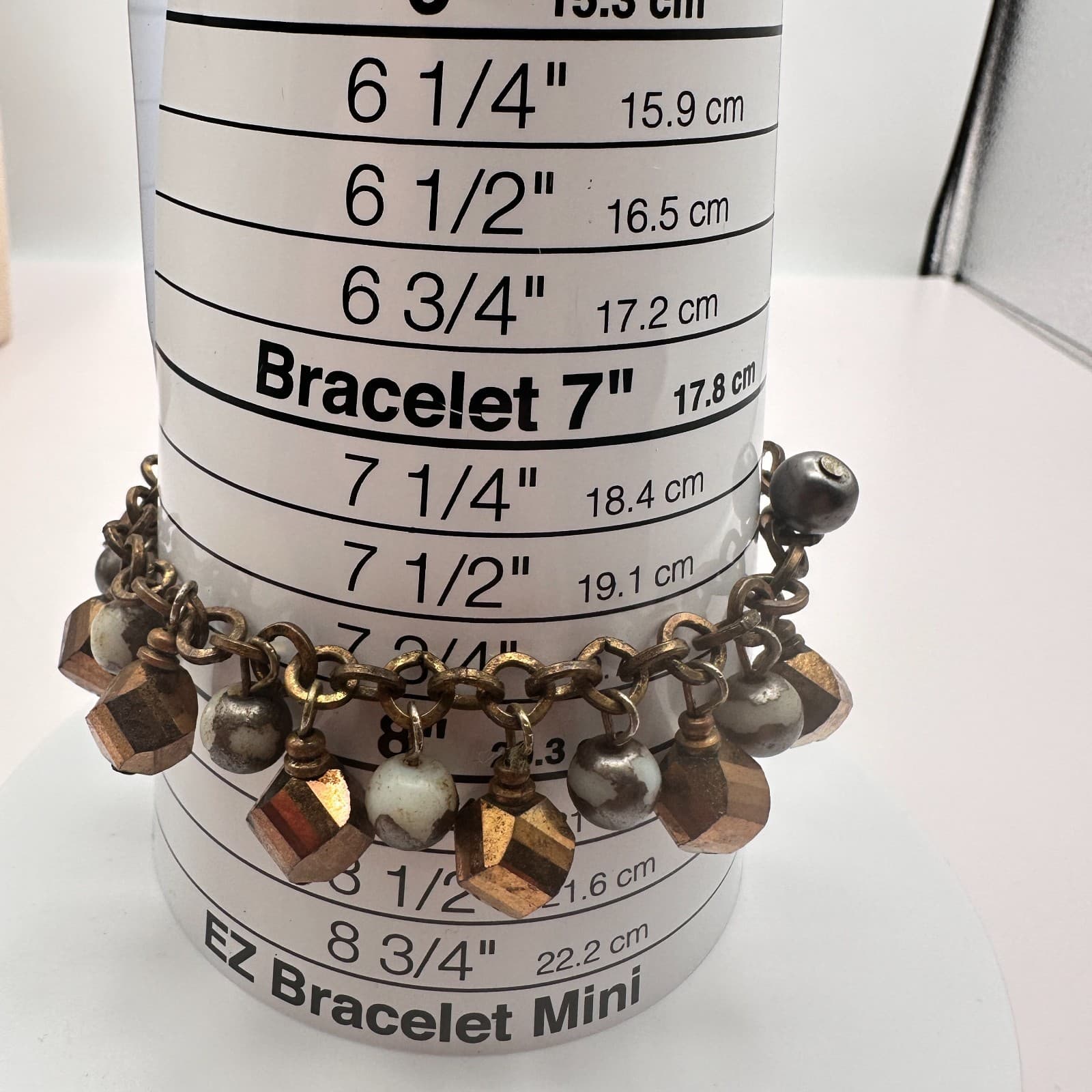 Vintage Y2K Rusti Brown Chunky Beaded Charm Bracelet Women's Classic Jewelry 90s - Thumbnail 9