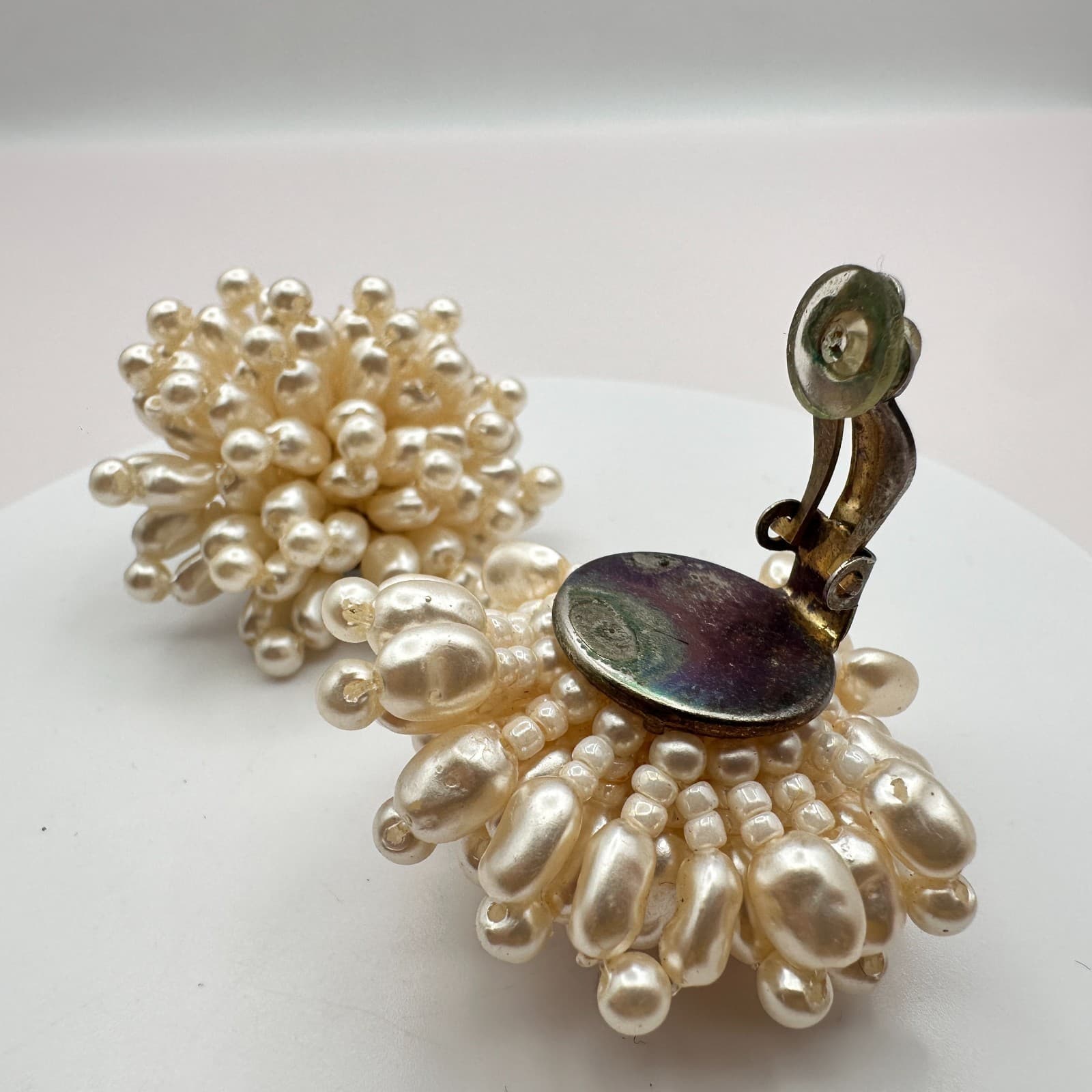 Vintage Y2K Ivory Pearl Beaded Earrings Bridal Women's Classic Fashion Jewelry - Thumbnail 6