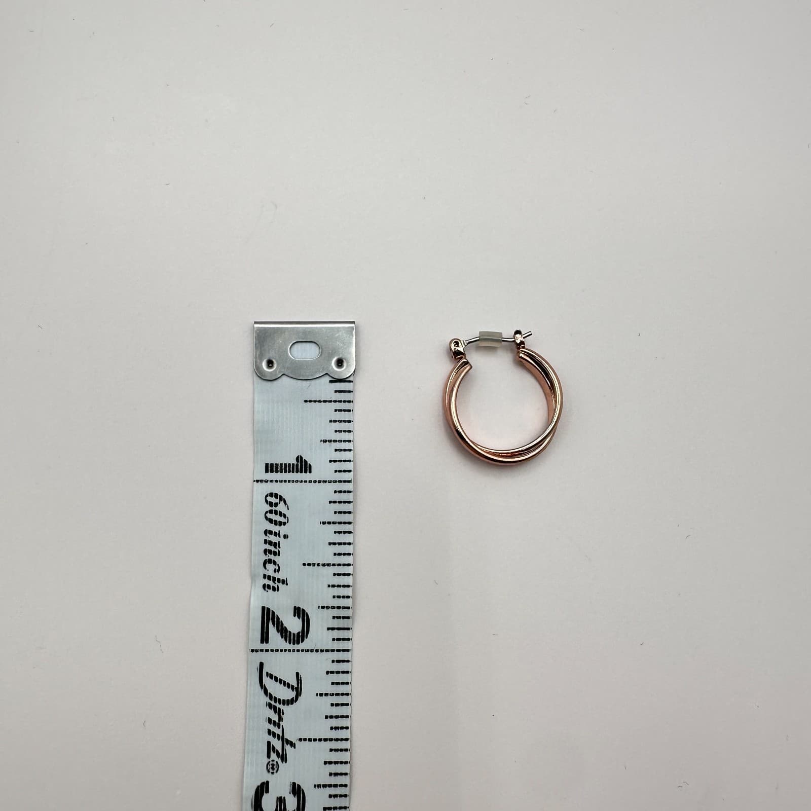 Vintage 90s Rose Gold Tone Double Layer Hoop Earrings Fashion Minimalist Jewelry - Thumbnail 7
