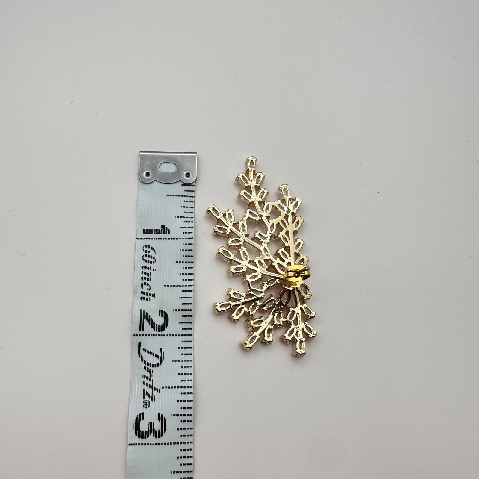 Vintage Y2K Gold Tone Branch Marquise Clear Rhinestone Crawler Earrings Jewelry - Thumbnail 7