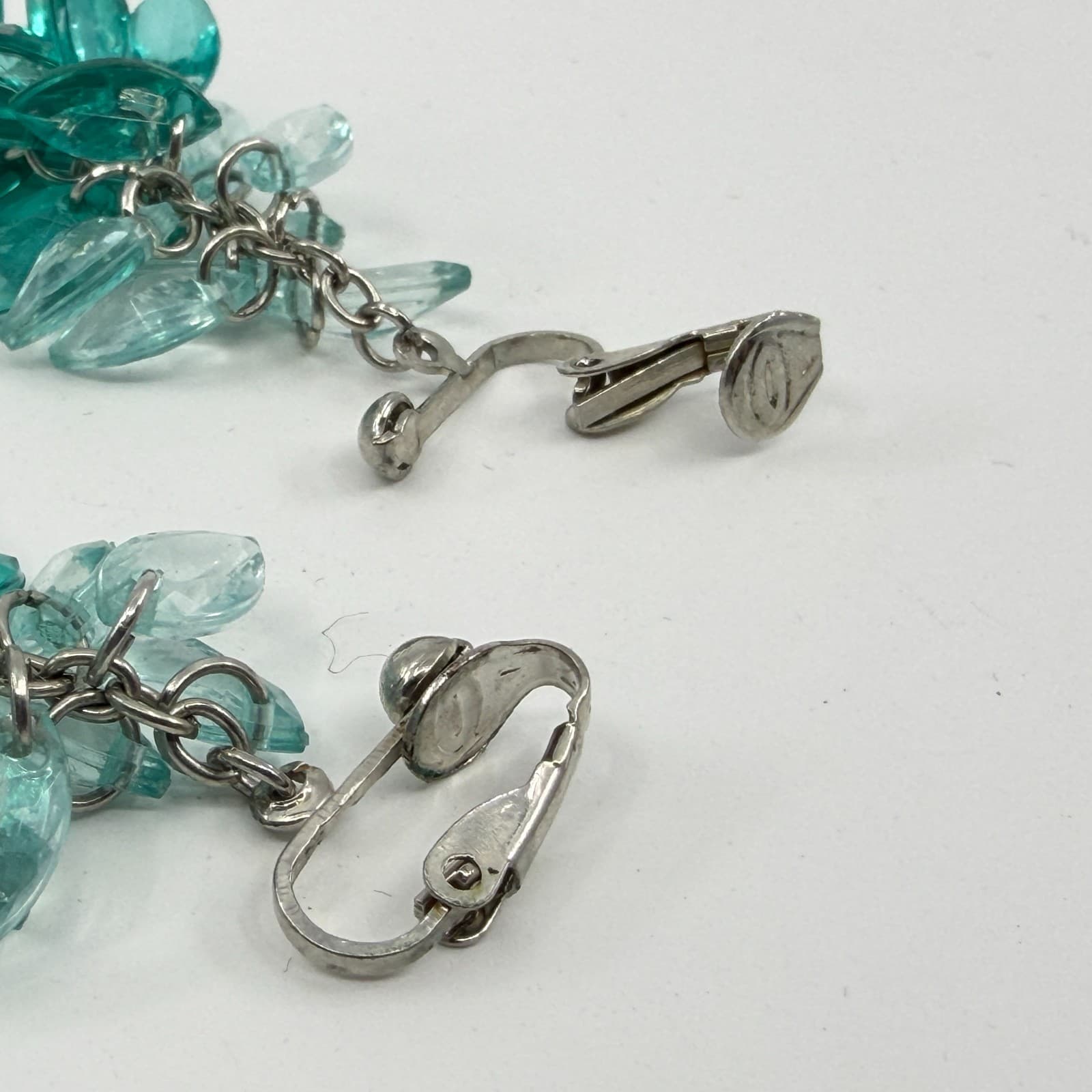 Ombre Green Crystal Cluster Dangle Earrings Statement Boho Festival Gift Idea - Thumbnail 9