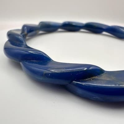 Vintage Y2K Blue Twisted Resin Chunky Bracelet Boho Women's Fashion Jewelry - Thumbnail 5