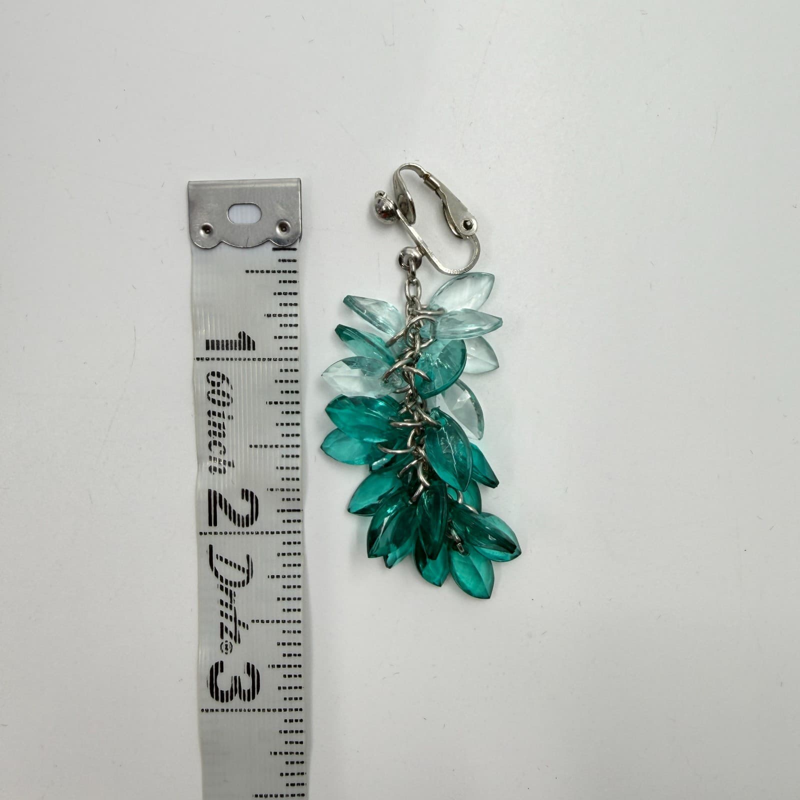 Ombre Green Crystal Cluster Dangle Earrings Statement Boho Festival Gift Idea - Thumbnail 10