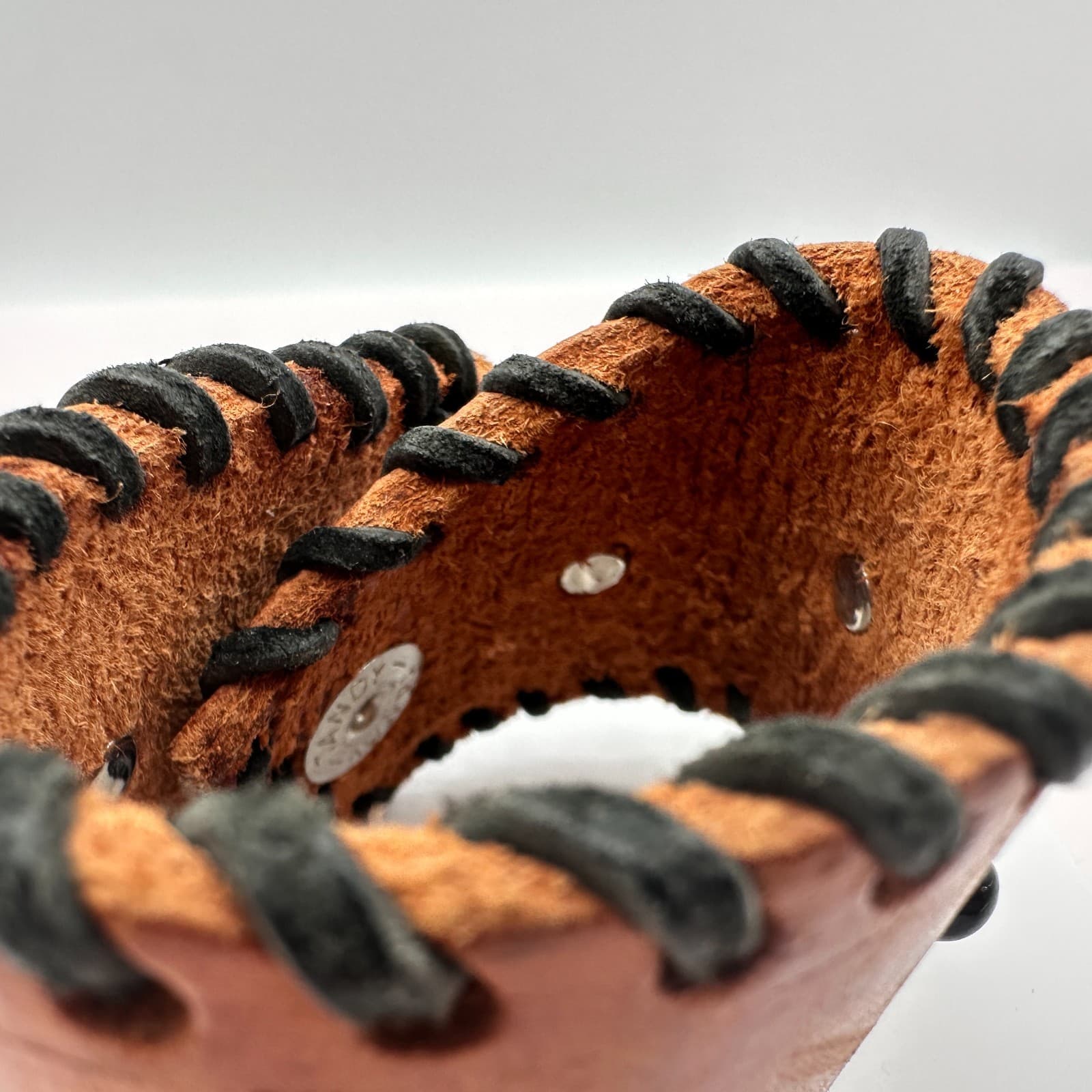 Vintage 90s Brown Leather Hand Bracelet Beaded Boho Classic Fashion Jewelry Y2K - Thumbnail 6