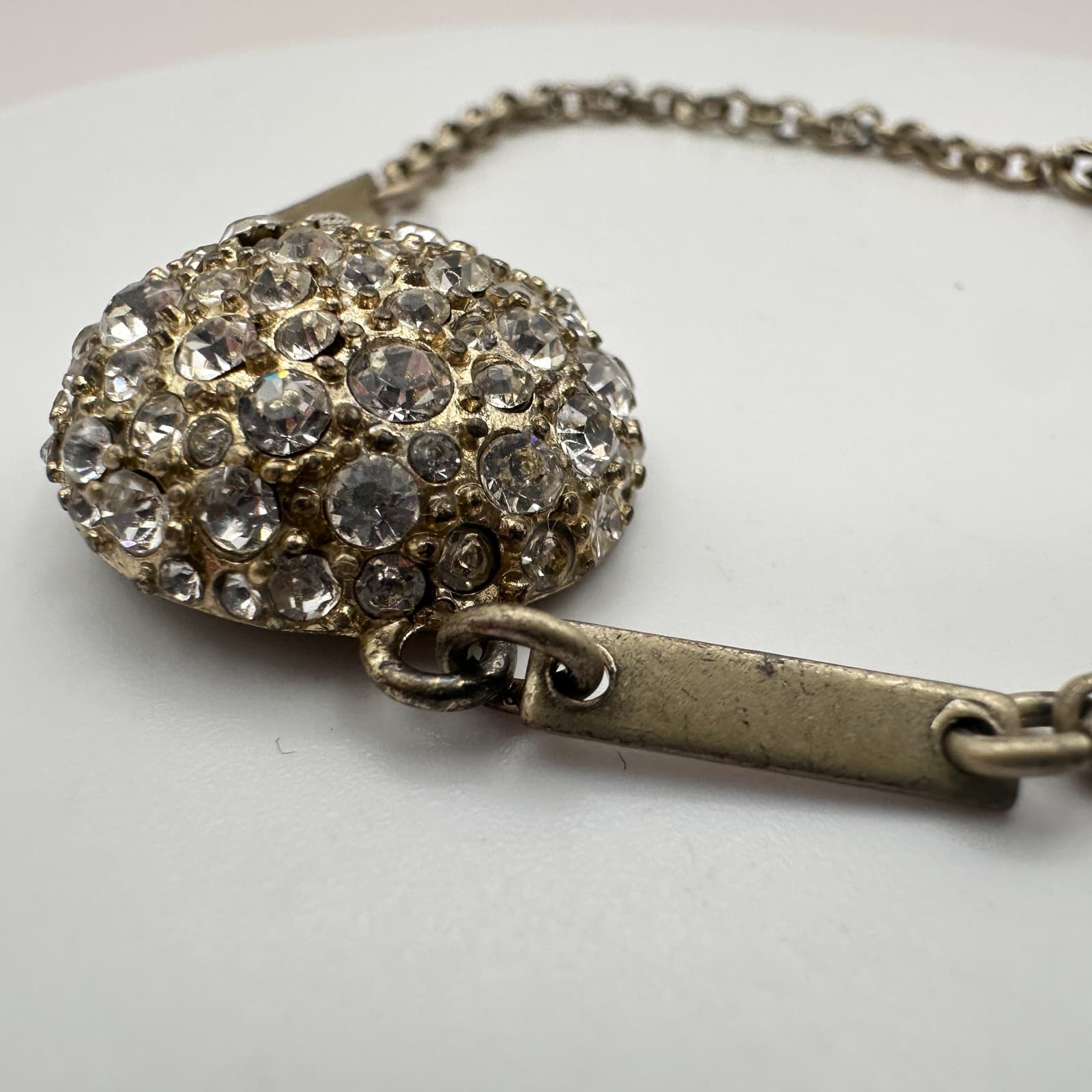 Vintage Y2K Silver Tone Glass Rhinestone Bracelet Statement Women's Jewelry - Thumbnail 5