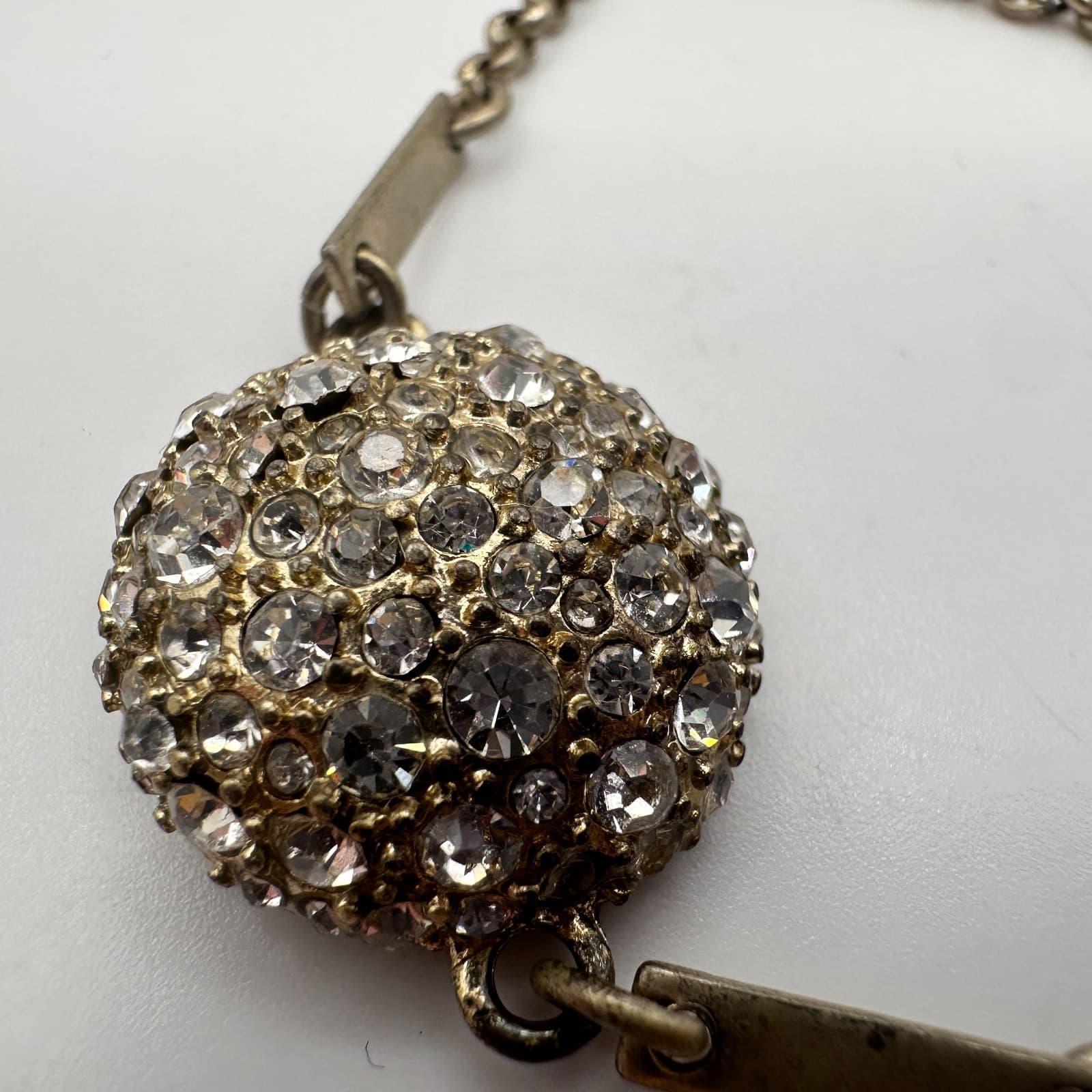 Vintage Y2K Silver Tone Glass Rhinestone Bracelet Statement Women's Jewelry - Thumbnail 3