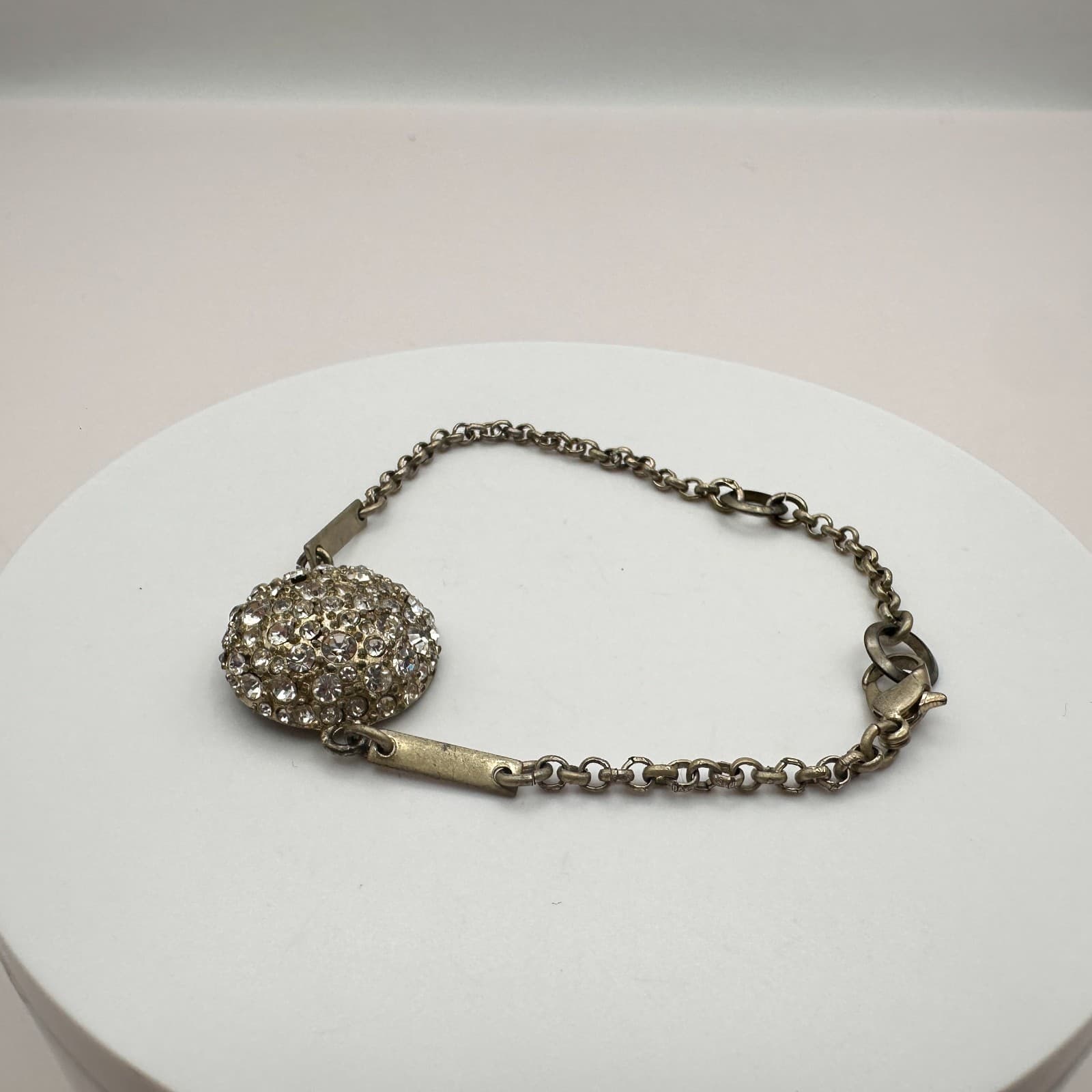 Vintage Y2K Silver Tone Glass Rhinestone Bracelet Statement Women's Jewelry - Thumbnail 6