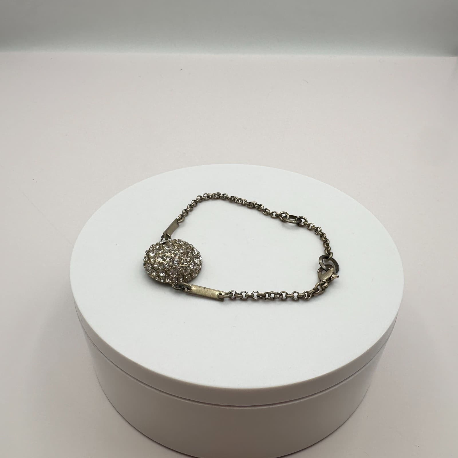 Vintage Y2K Silver Tone Glass Rhinestone Bracelet Statement Women's Jewelry - Thumbnail 7