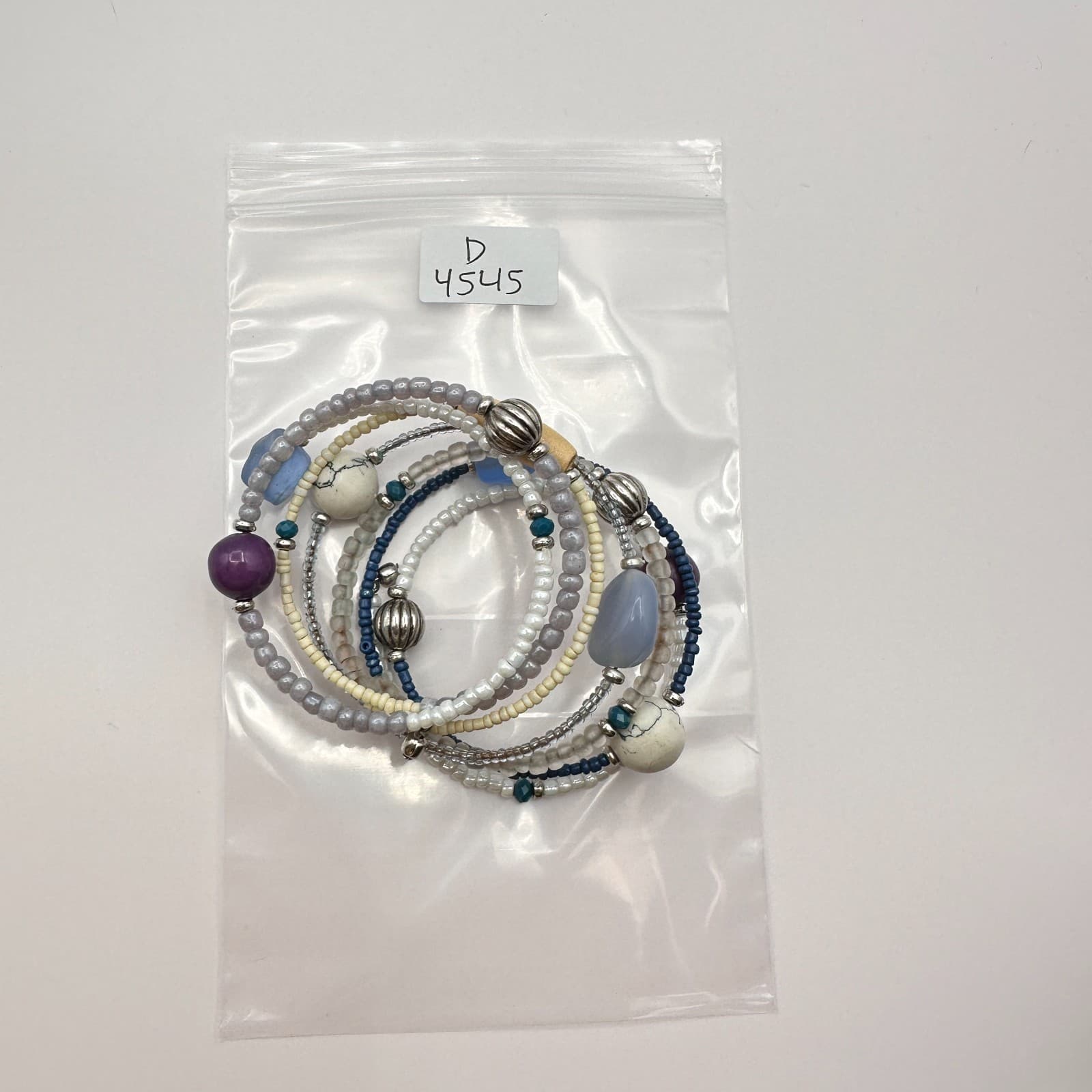 Vintage 90s Multi-Strand Wrap Bracelet Glass Beads Boho Women's Fashion Jewelry - Thumbnail 8