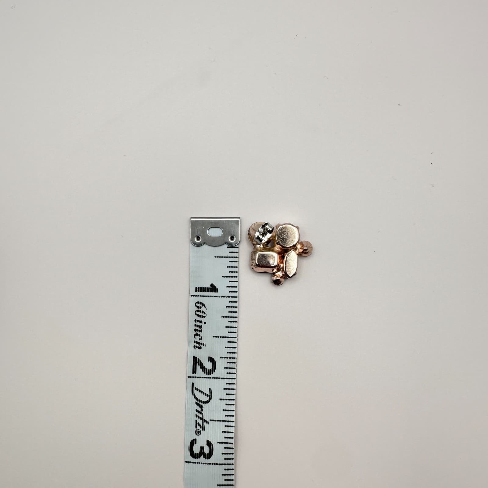 Vintage 80s Smoky Crystal Cluster Stud Earring Rose Gold Tone Statement Jewelry - Thumbnail 9