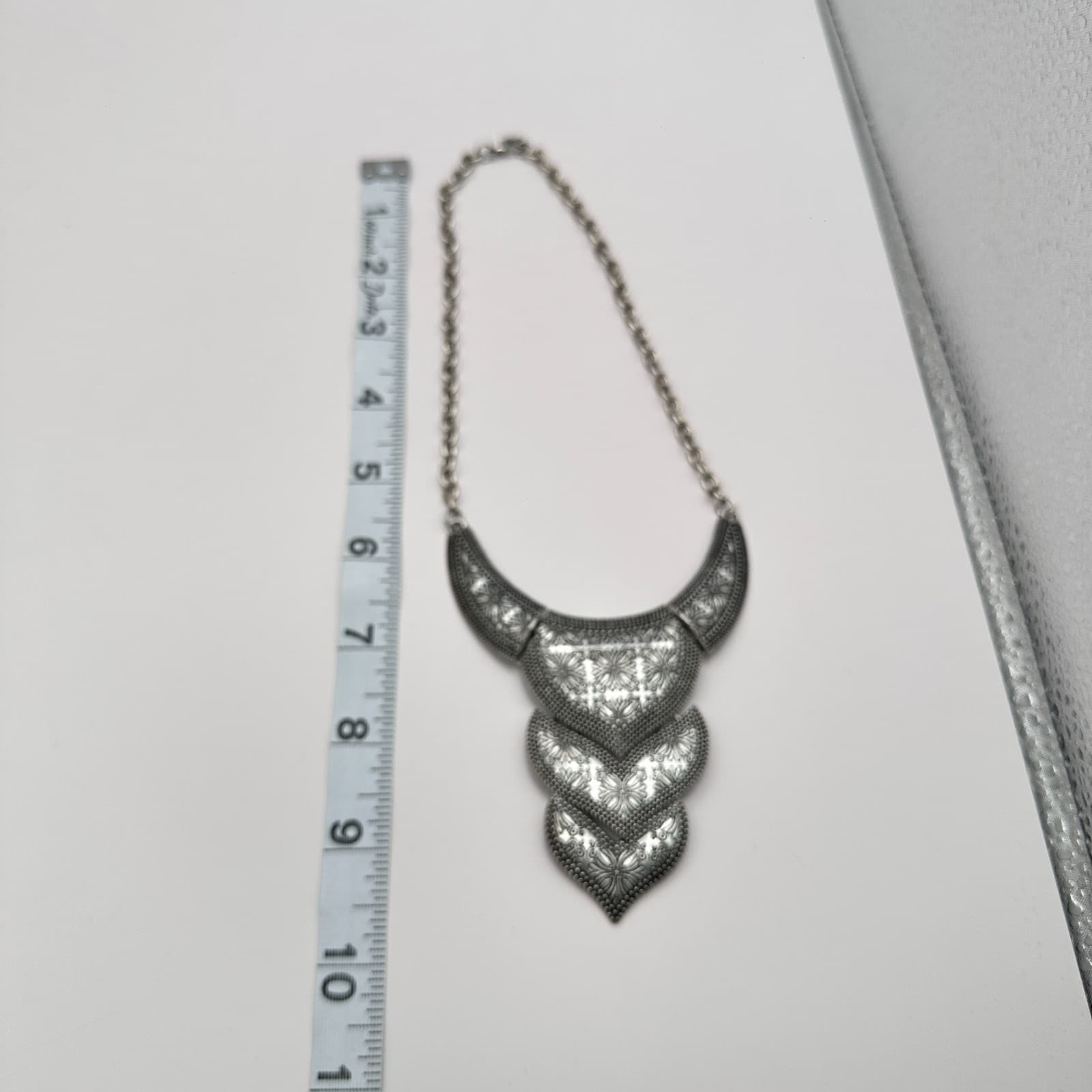 Vintage 90s Silver Tone Texas Temptress Necklace Statement Women's Jewelry - Thumbnail 10