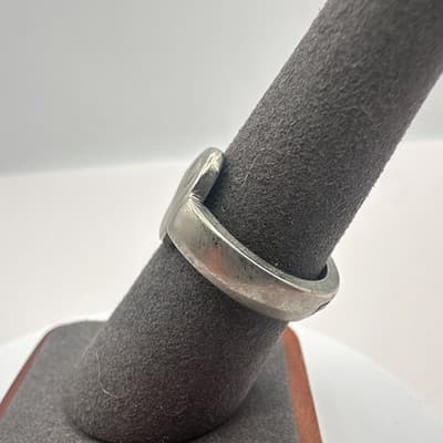 Vintage Y2K Engraved Silver Tone Ring Minimalist Women's Classic Fashion Jewelry - Thumbnail 5