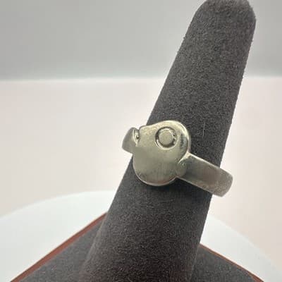 Vintage Y2K Engraved Silver Tone Ring Minimalist Women's Classic Fashion Jewelry - Thumbnail 4