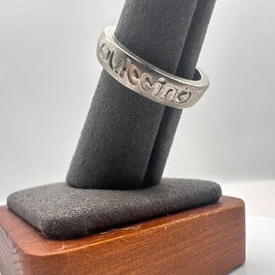 Vintage Y2K Engraved Silver Tone Ring Minimalist Women's Classic Fashion Jewelry - Thumbnail 6