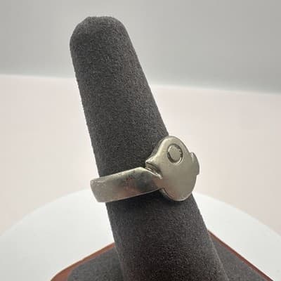 Vintage Y2K Engraved Silver Tone Ring Minimalist Women's Classic Fashion Jewelry - Thumbnail 2