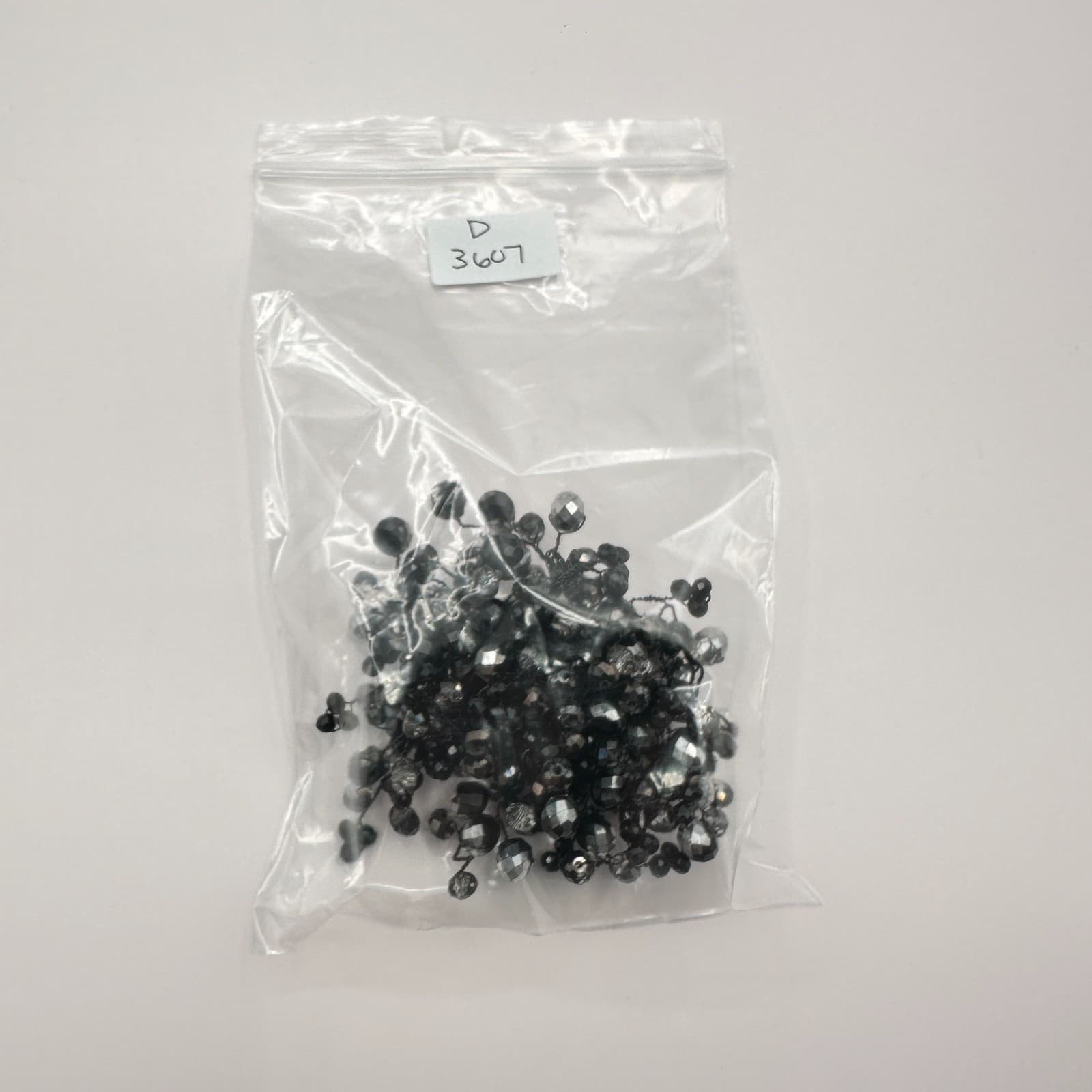Vintage 90s Black Glass Beaded Cluster Brooch Pin Silver Tone Statement Jewelry - Thumbnail 8