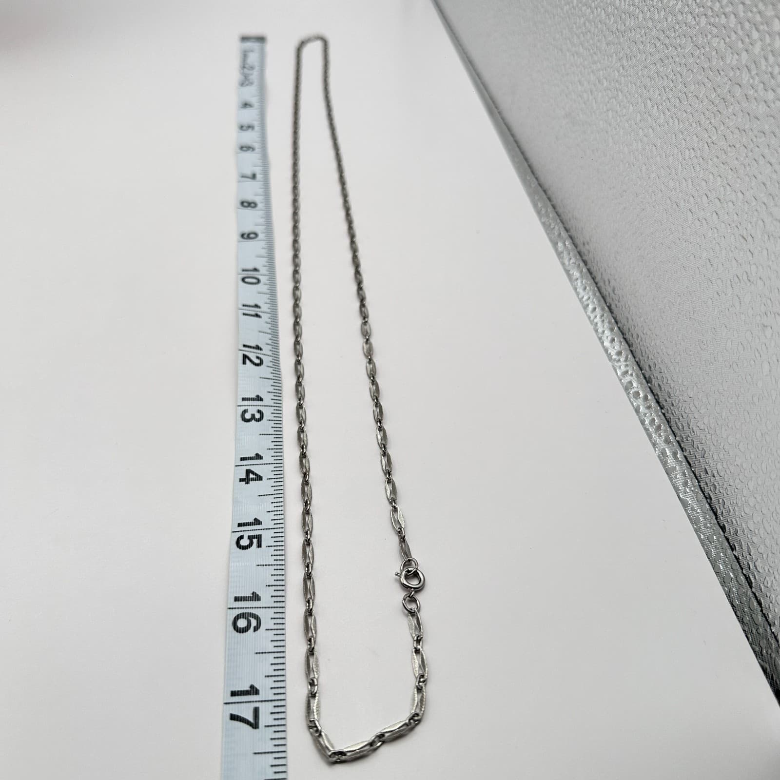 Vintage 90s Bar Link Double Strand Chain Classic Necklace Silver Tone Jewelry - Thumbnail 10