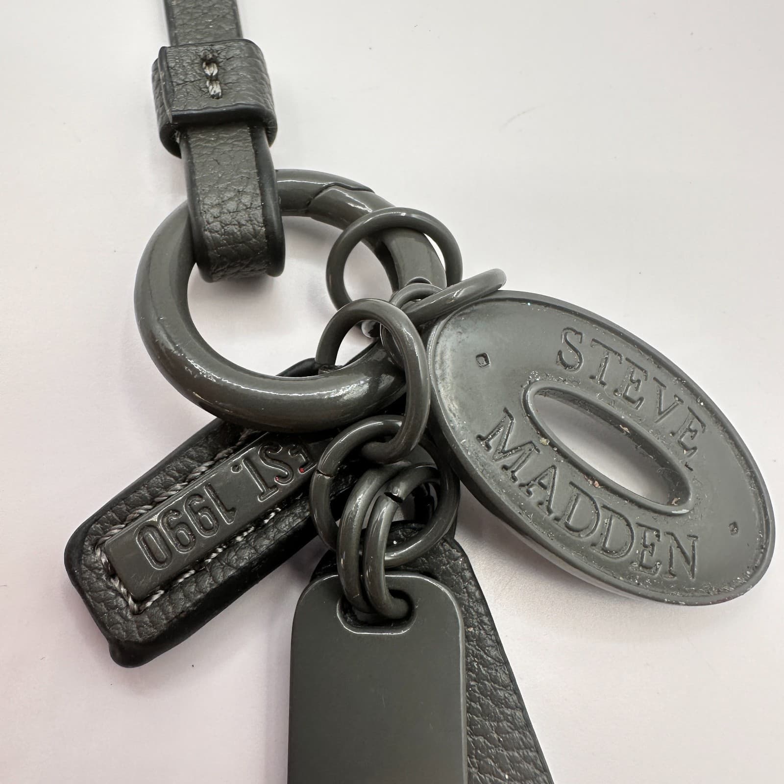 Vintage 90s Steve Madden Strap Keychain Black Faux Leather Fashion Accessory Y2K - Thumbnail 8