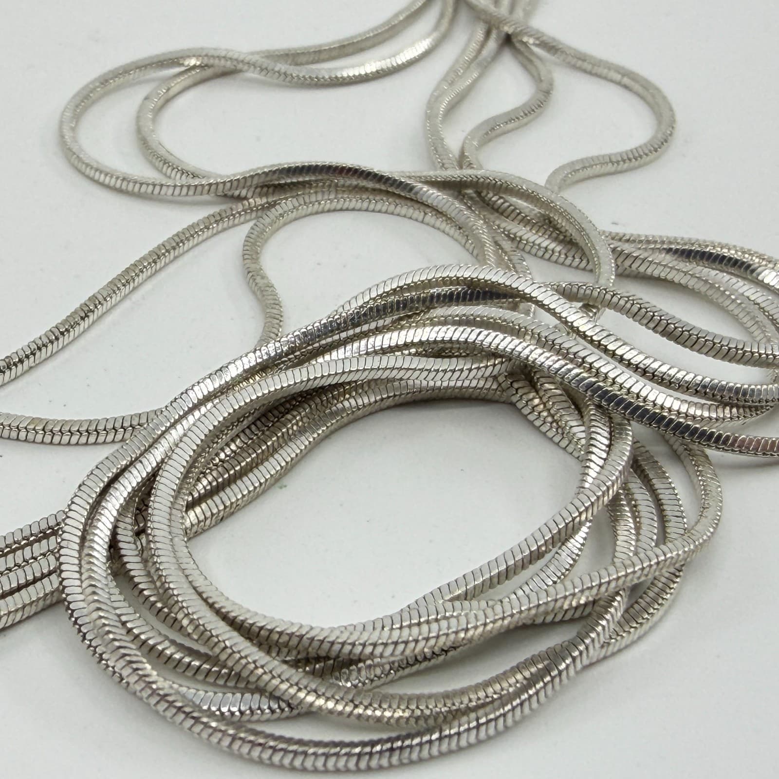 Y2K Liquid Silver Tone Multi Strand Snake Chain Dangle Drop Statement Earrings - Thumbnail 4