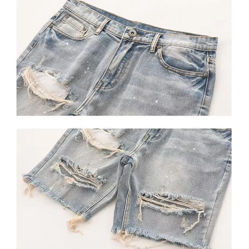 High Street Retro Hole Shorts - Thumbnail 4