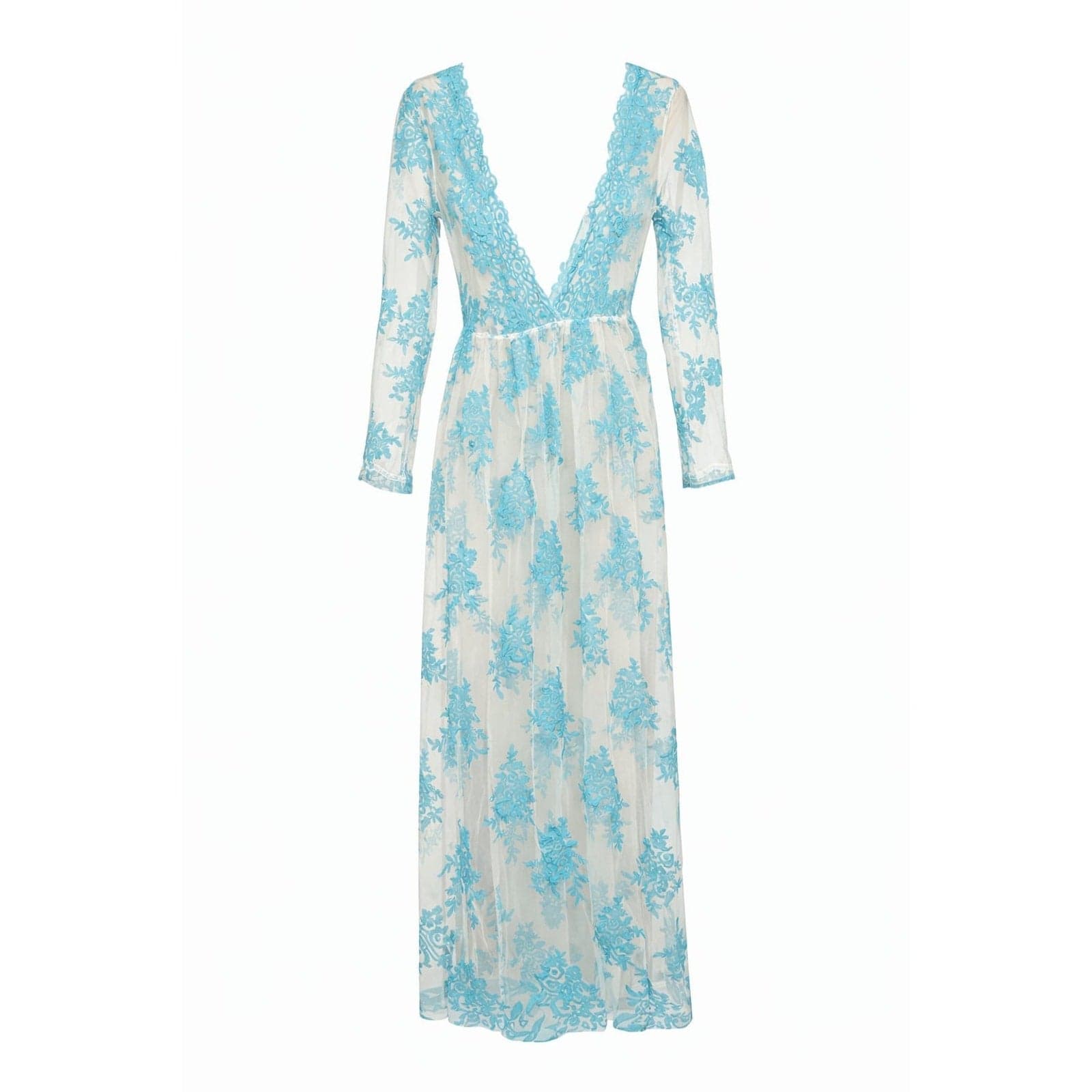 Temecula Blue Lace and Nude Maxi Dress - Thumbnail 2