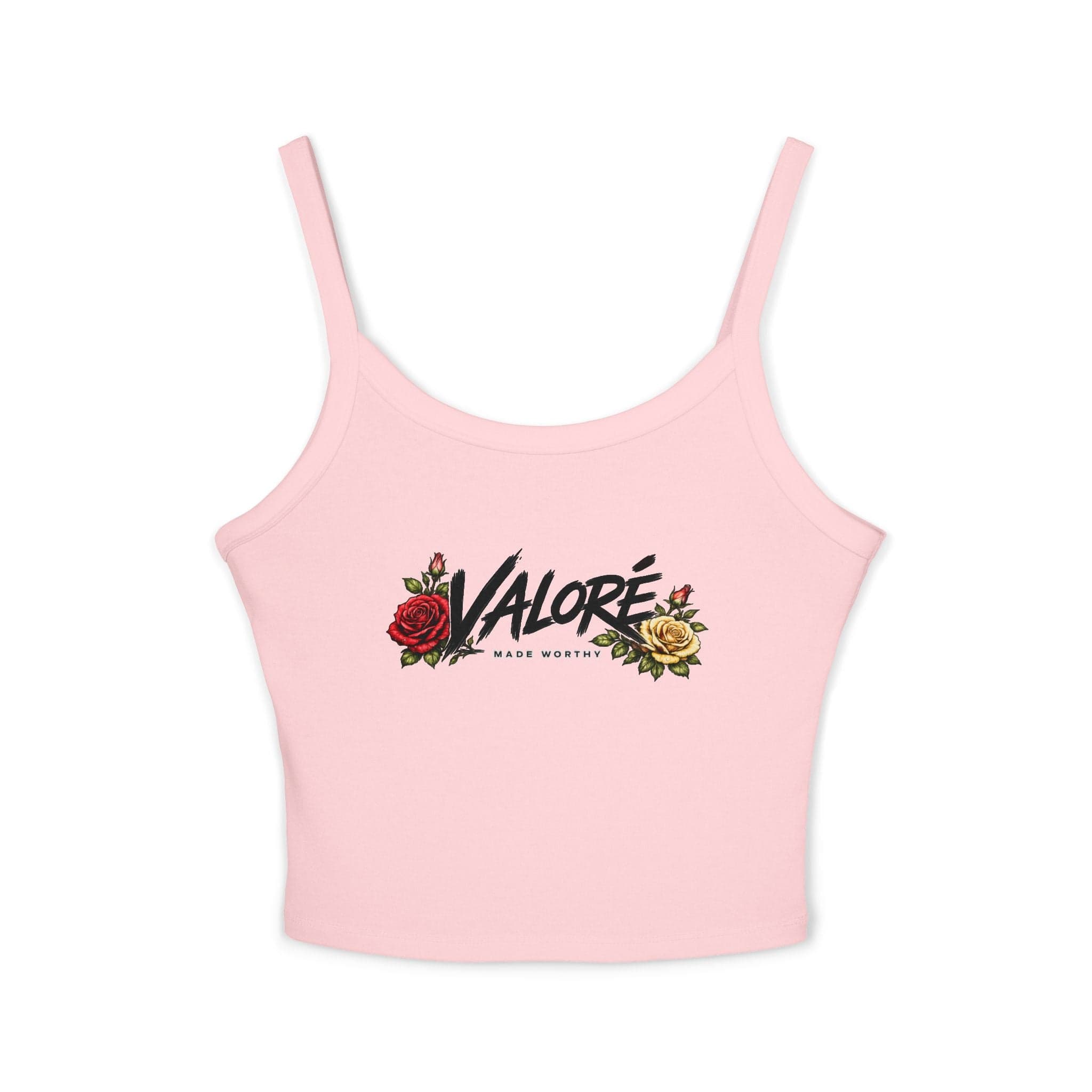 Floral Spaghetti Strap Tank Fitted Cropped Cotton-Blend - Thumbnail 3