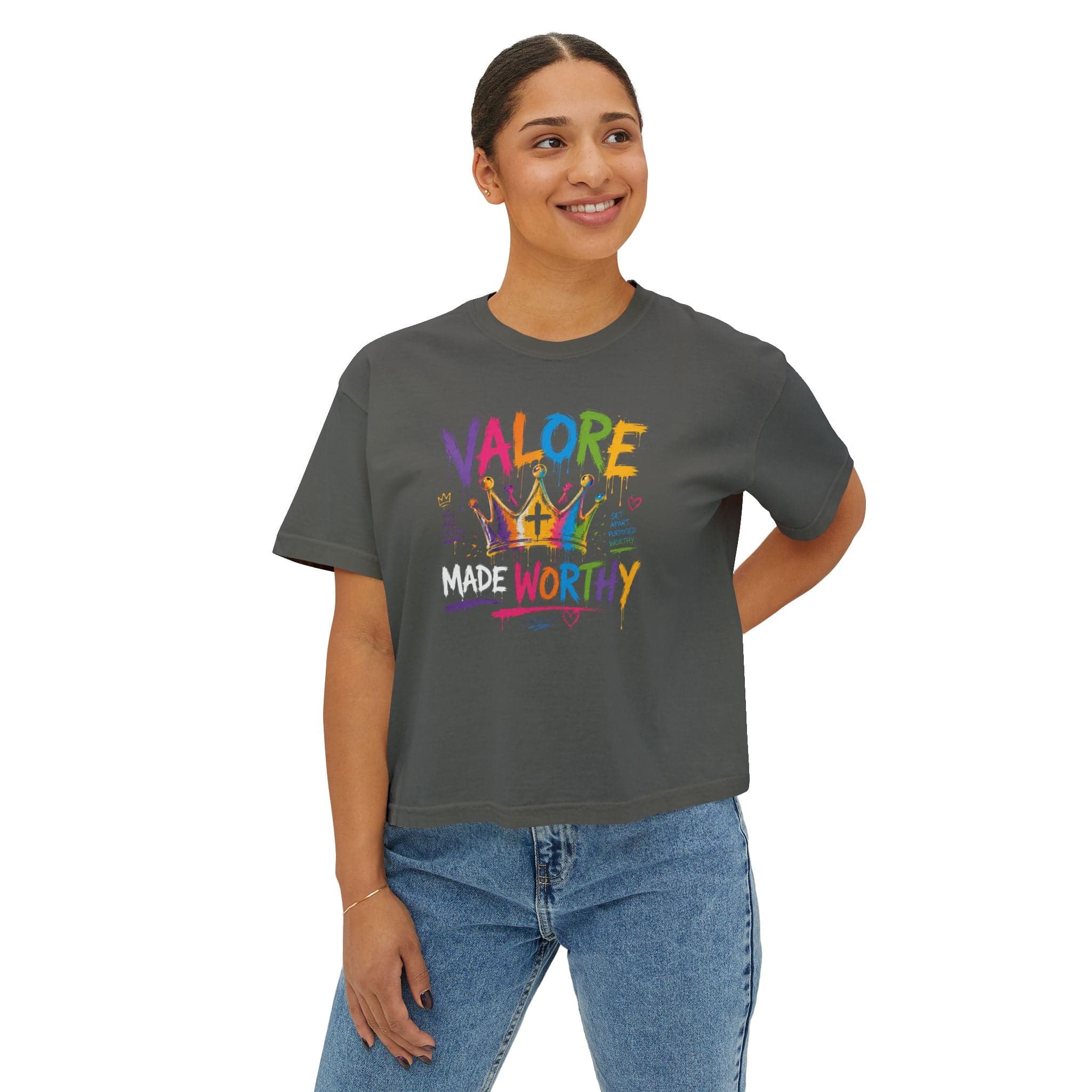 Colorful Inspirational Women's Boxy T‑Shirt - Thumbnail 6