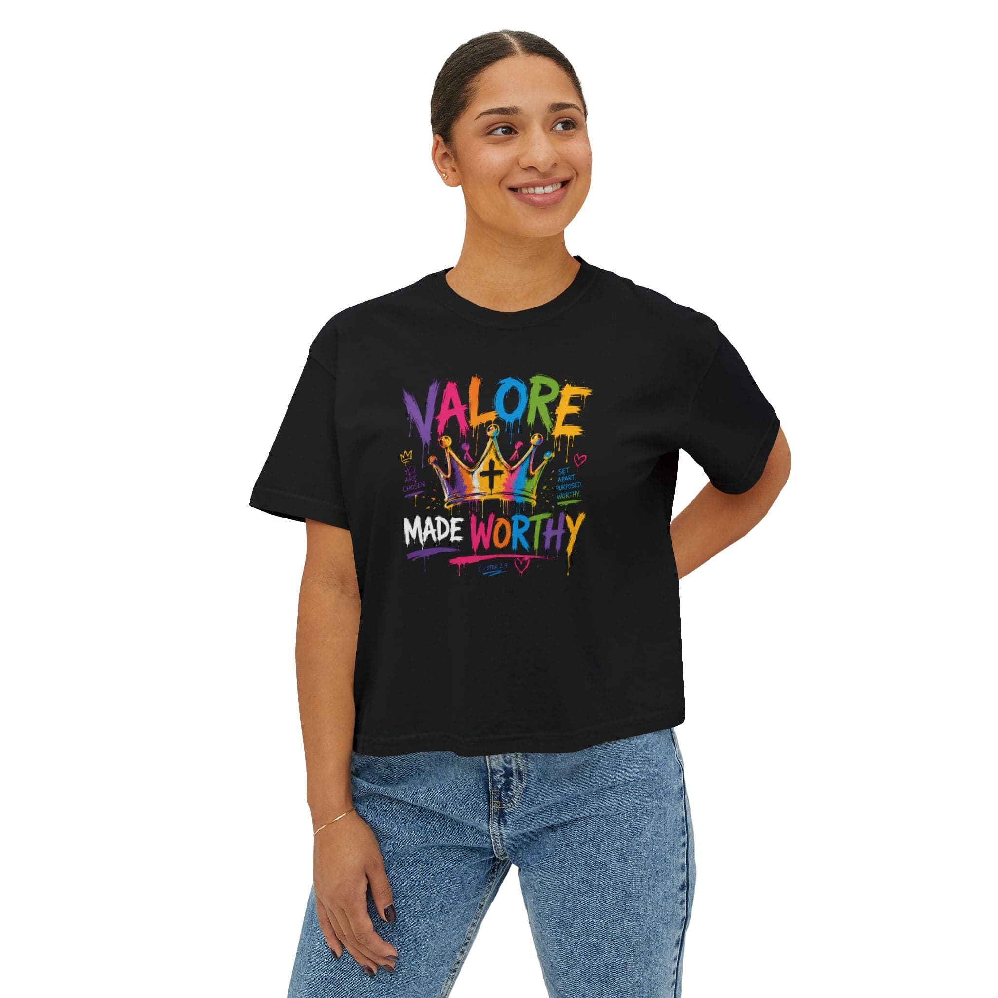 Colorful Inspirational Women's Boxy T‑Shirt - Thumbnail 10
