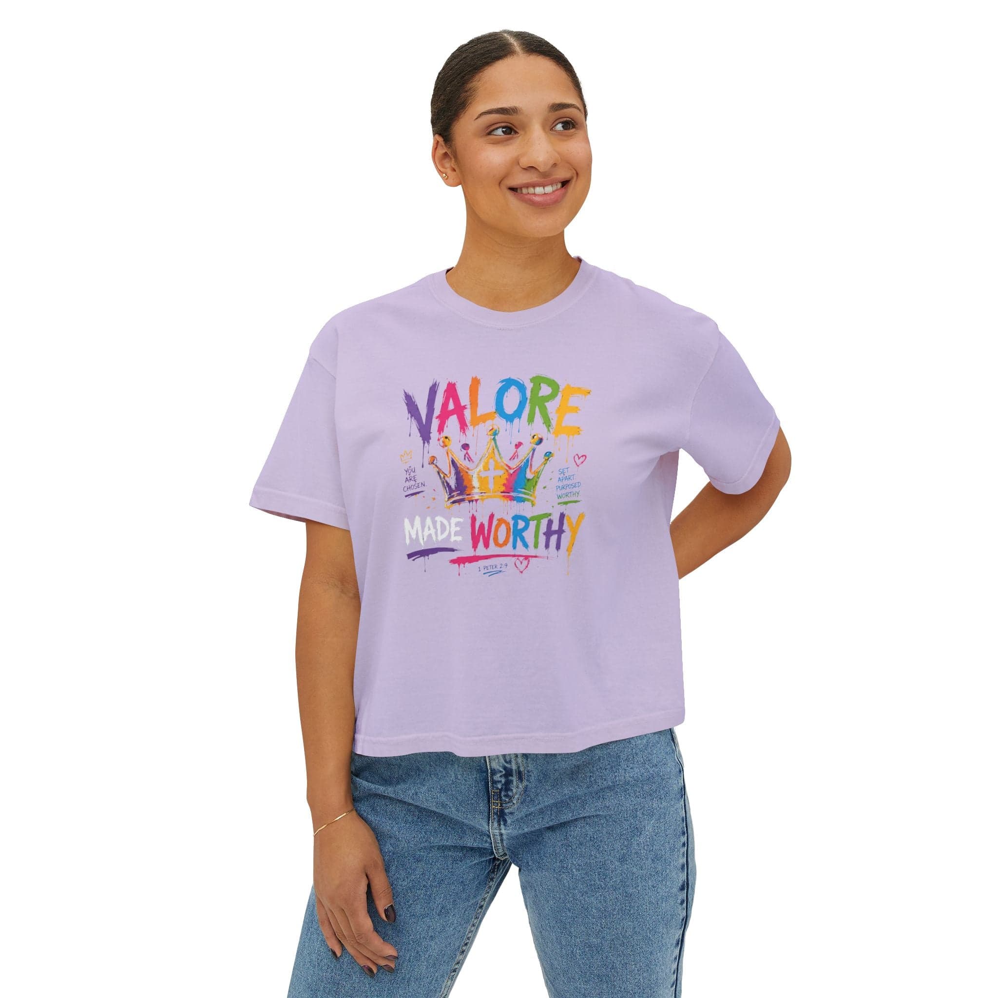 Colorful Inspirational Women's Boxy T‑Shirt - Thumbnail 12