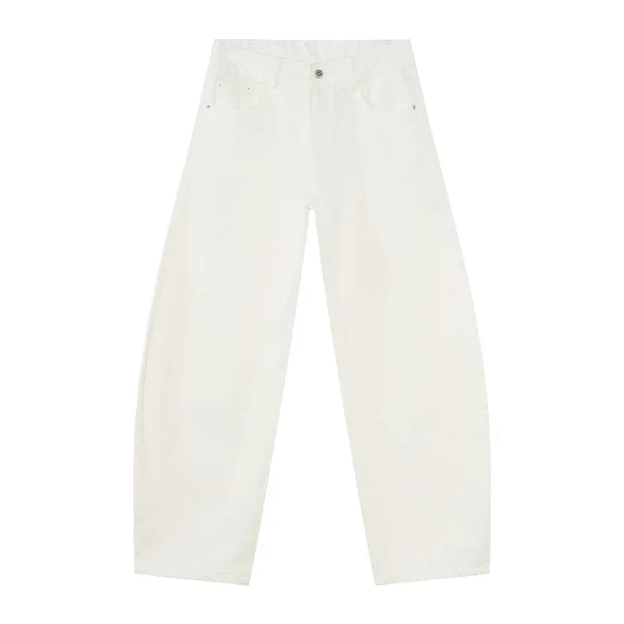 Washed Wide Leg Knife Jeans - Thumbnail 11