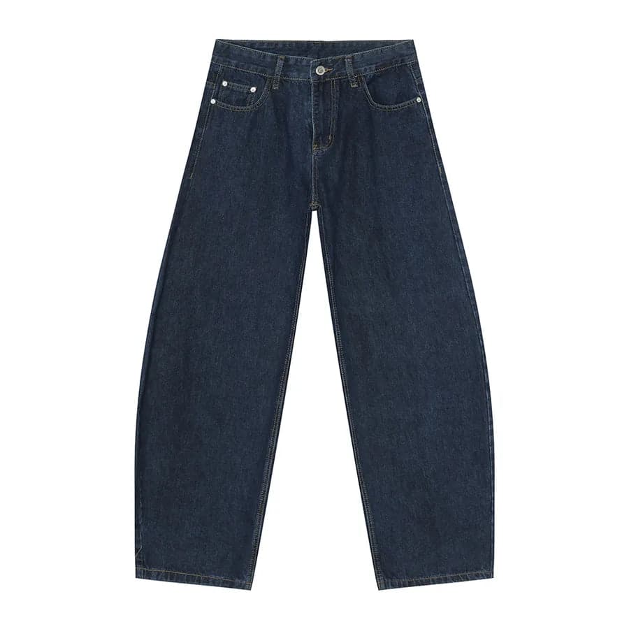Washed Wide Leg Knife Jeans - Thumbnail 9
