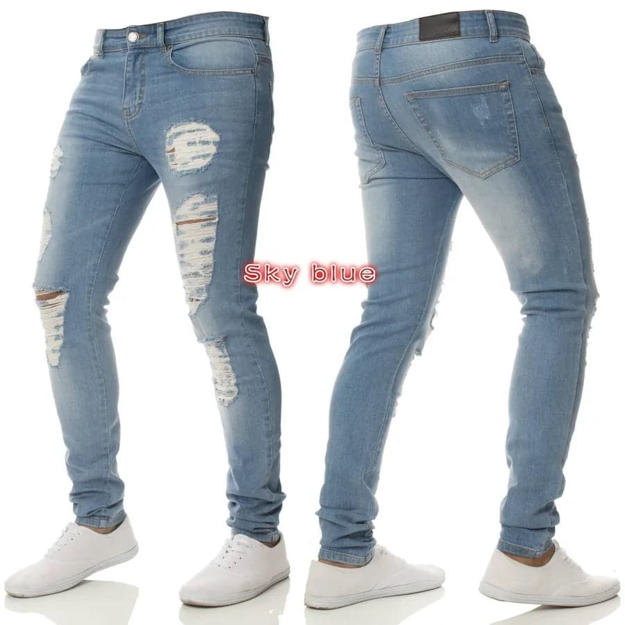Knee Holes and Zipper Slim Fit - Thumbnail 18