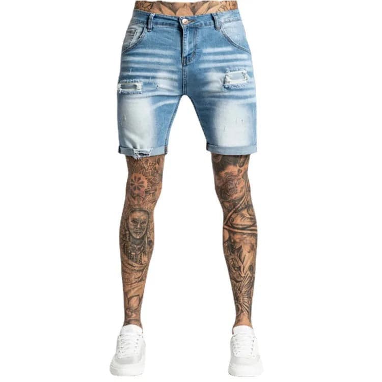 Washed Ripped Shorts - Thumbnail 5