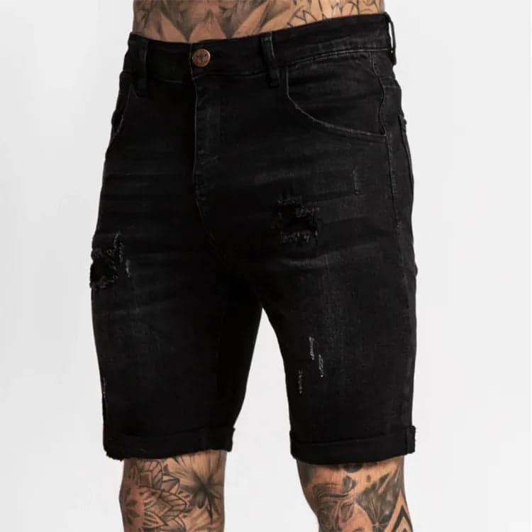 Washed Ripped Shorts - Thumbnail 4