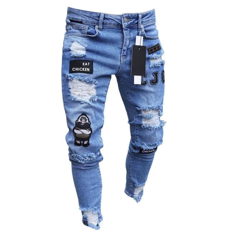 Knee Holes and Zipper Slim Fit - Thumbnail 4