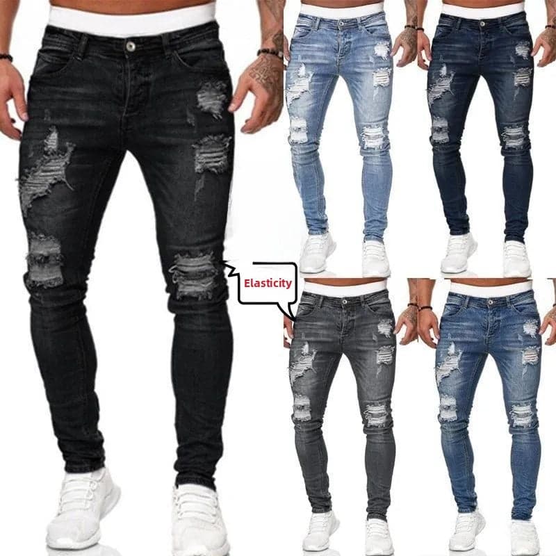 Knee Holes and Zipper Slim Fit - Thumbnail 2