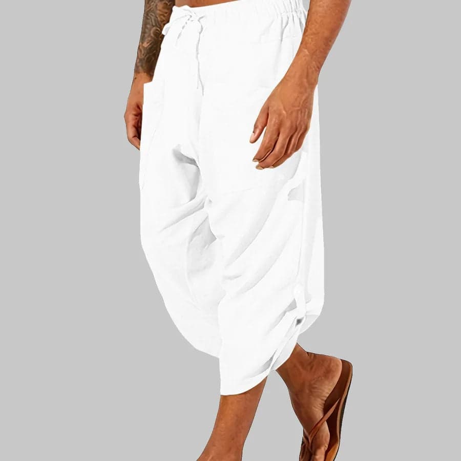 Calf-Length Cotton Gym Trousers - Thumbnail 6
