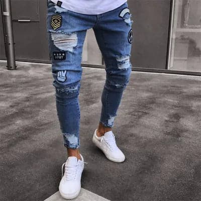 Knee Holes and Zipper Slim Fit - Thumbnail 24