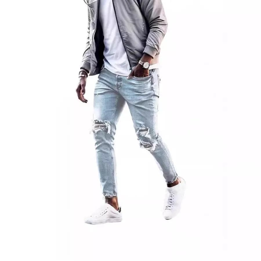 Distressed Cotton Jeans - Thumbnail 5