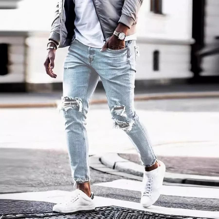 Distressed Cotton Jeans - Thumbnail 4