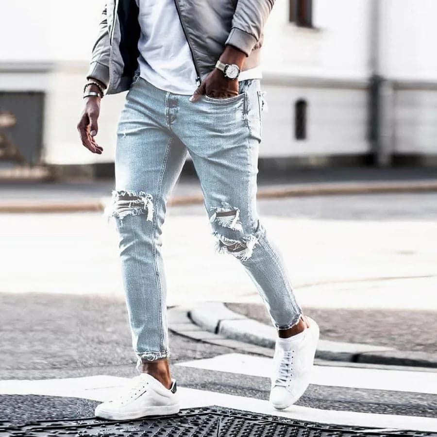 Distressed Cotton Jeans - Thumbnail 6
