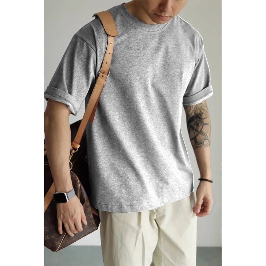 Loose Short Sleeve Men's T-shirt - Thumbnail 11